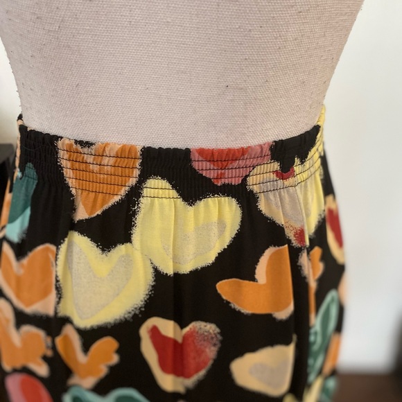 Terry Ward women’s vintage 90’s heart print buttoned midi skirt Sz XL Multi - Picture 5 of 6